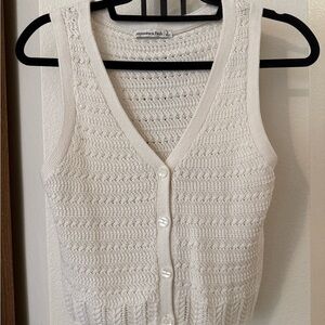 Abercrombie & Fitch Cream Crochet Tank Top